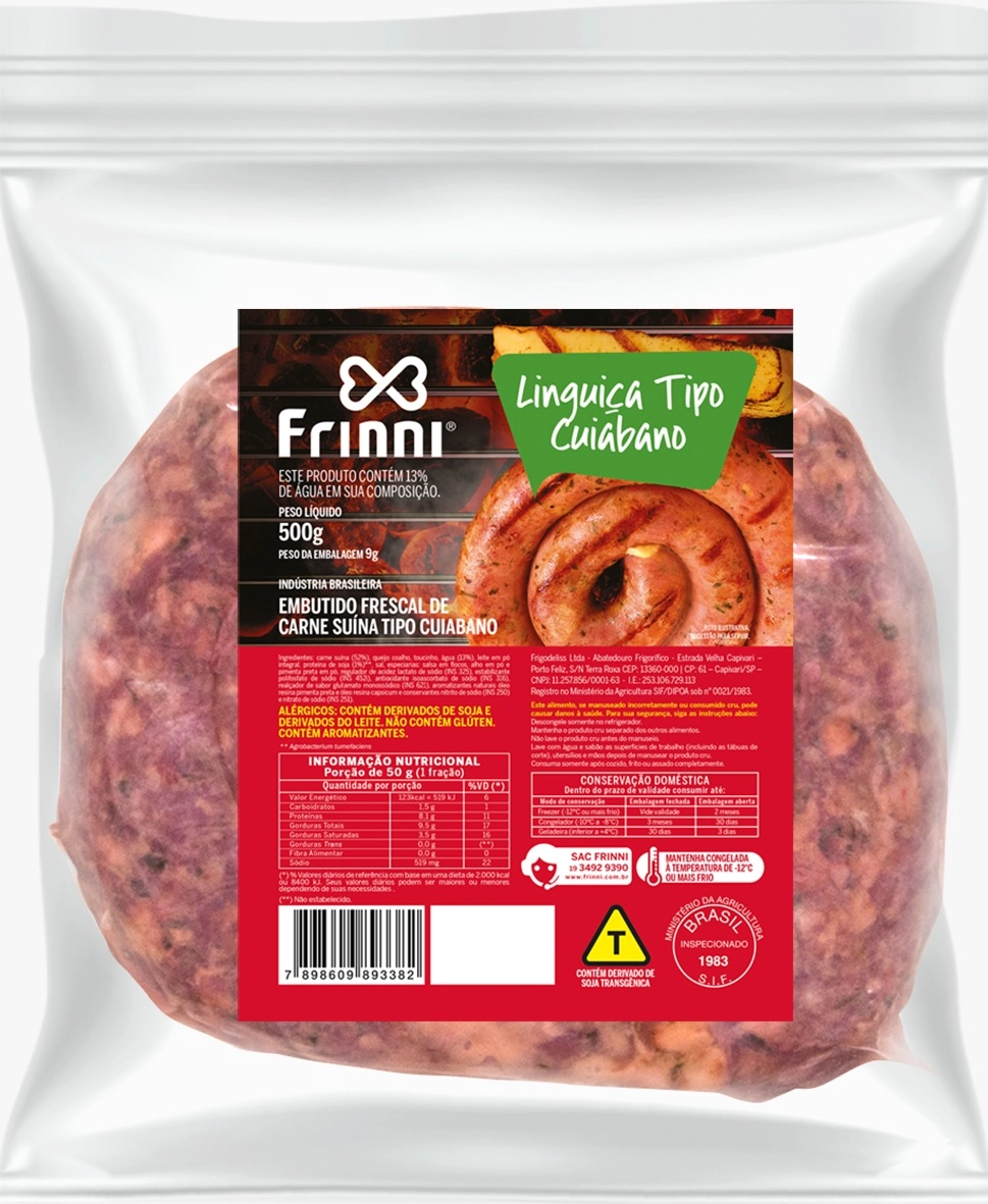 Linguica Suina Tipo Cuiabana Frinni 500g