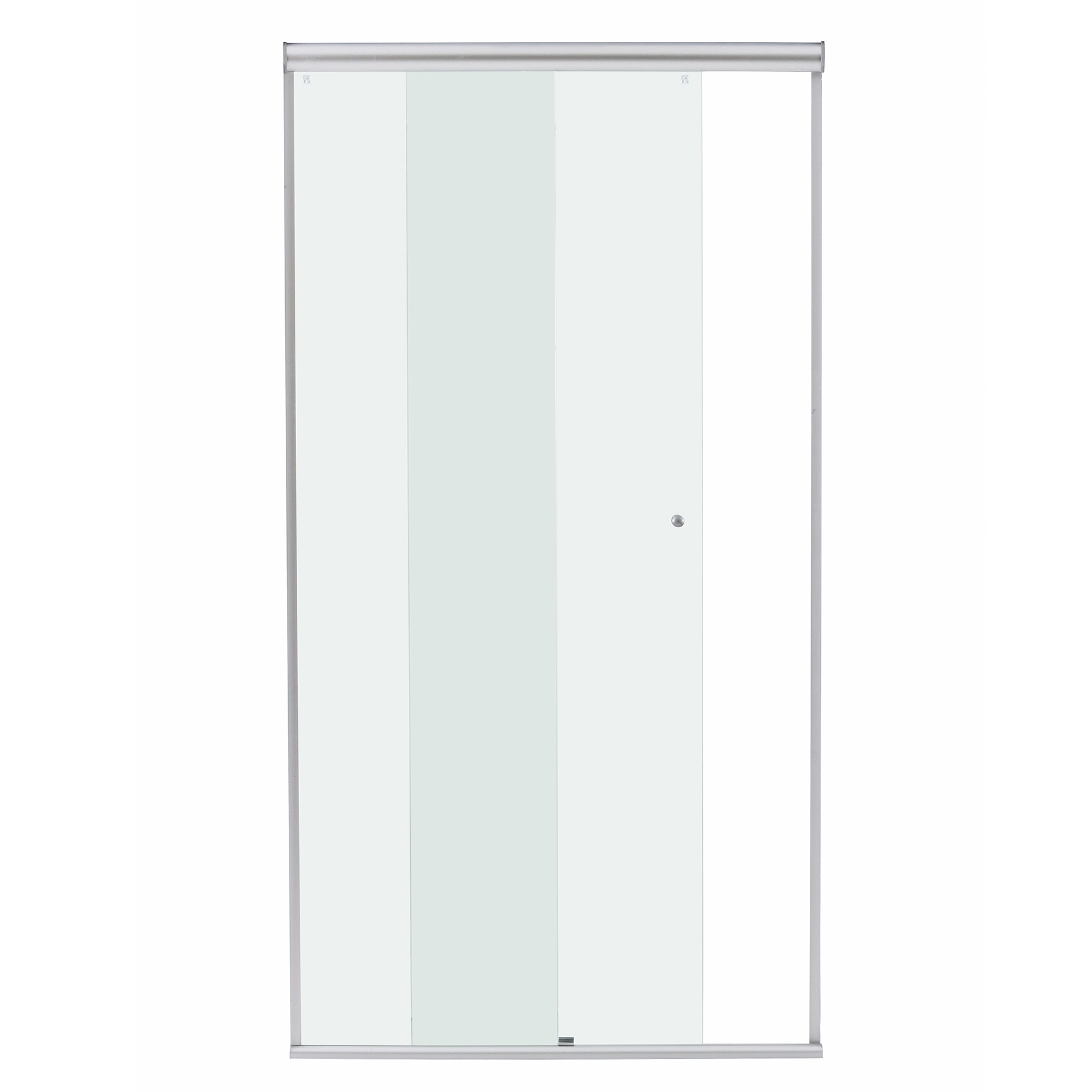 Box para Banheiro 140x190cm Vidro Incolor Frontal de Correr 2 Folhas Prata Fosco Simple Speed Temper