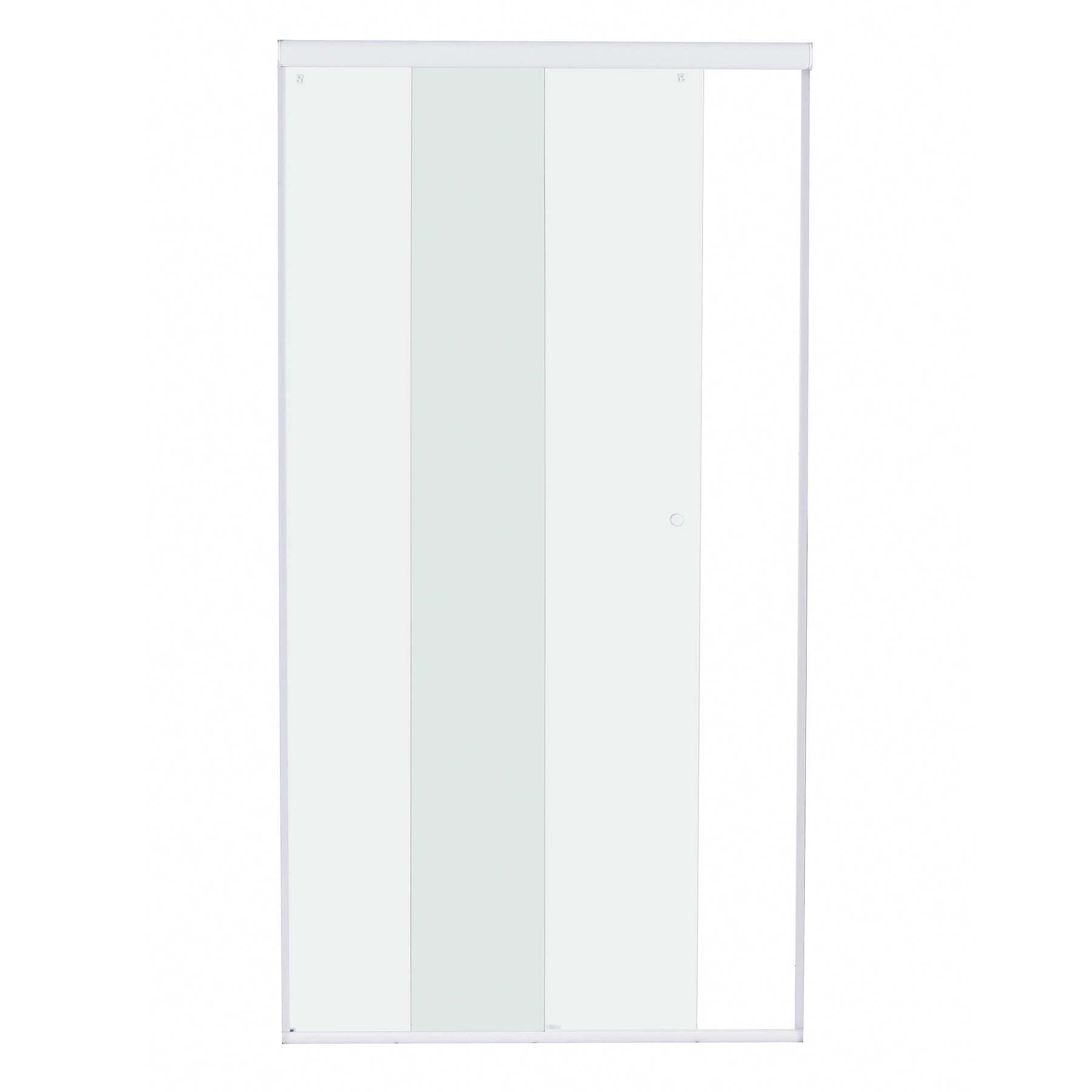 Box para Banheiro 110x190cm Vidro Incolor Frontal de Correr 2 Folhas Branco Simple Speed Temper