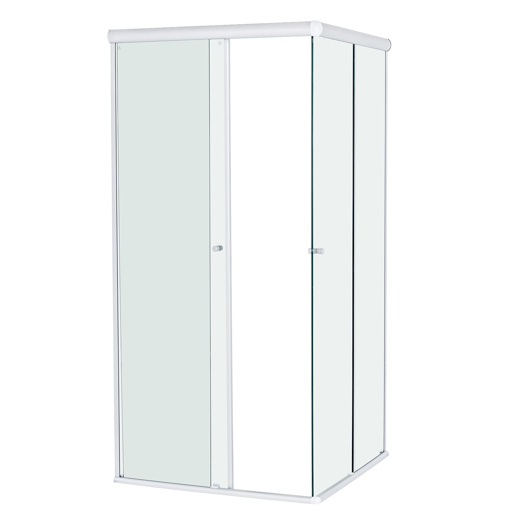 Box para Banheiro 80x190cm Vidro Incolor de Canto de Correr 4 Folhas Cromado Basic Speed Temper