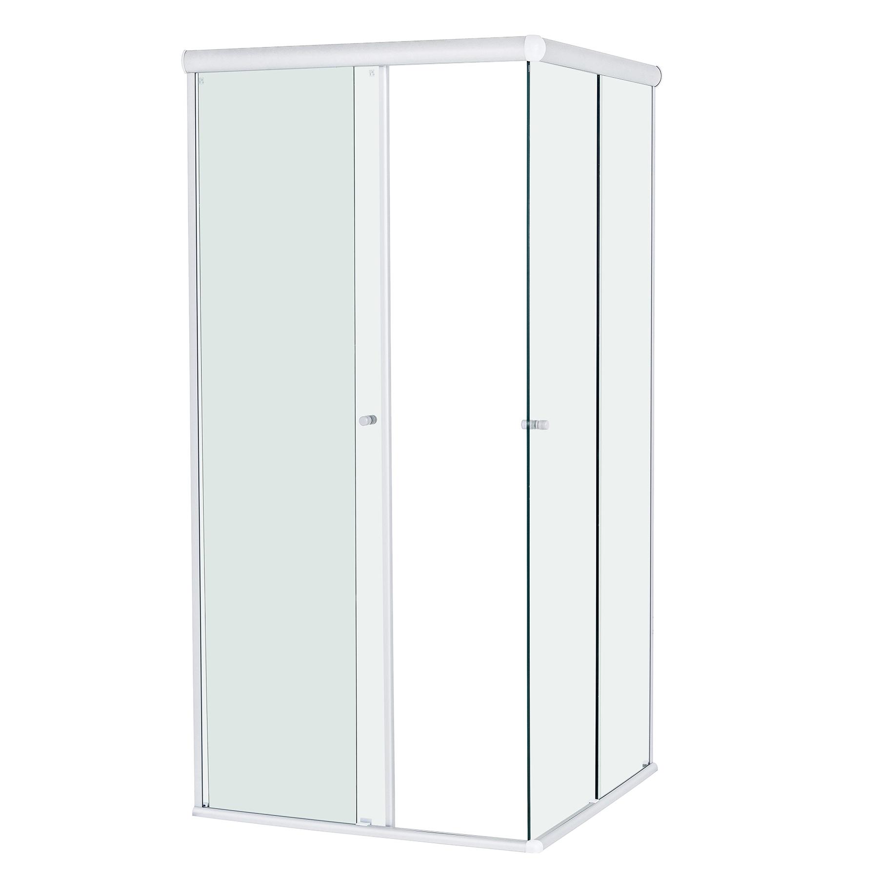 Box para Banheiro 90x190cm Vidro Incolor de Canto de Correr 4 Folhas Cromado Basic Speed Temper