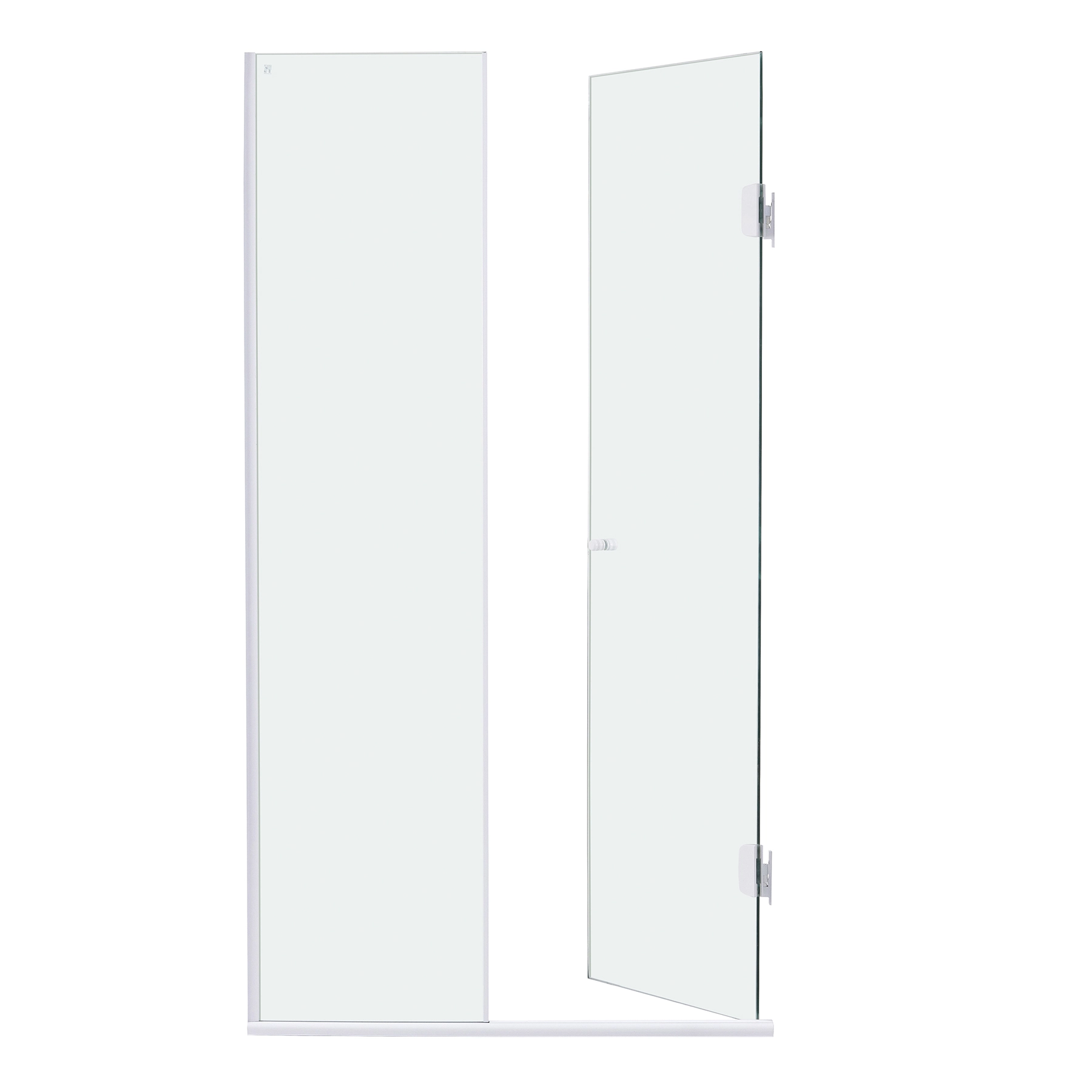 Box para Banheiro 90x185cm Vidro Incolor Frontal de Abrir 2 Folhas Branco Basic Speed Temper