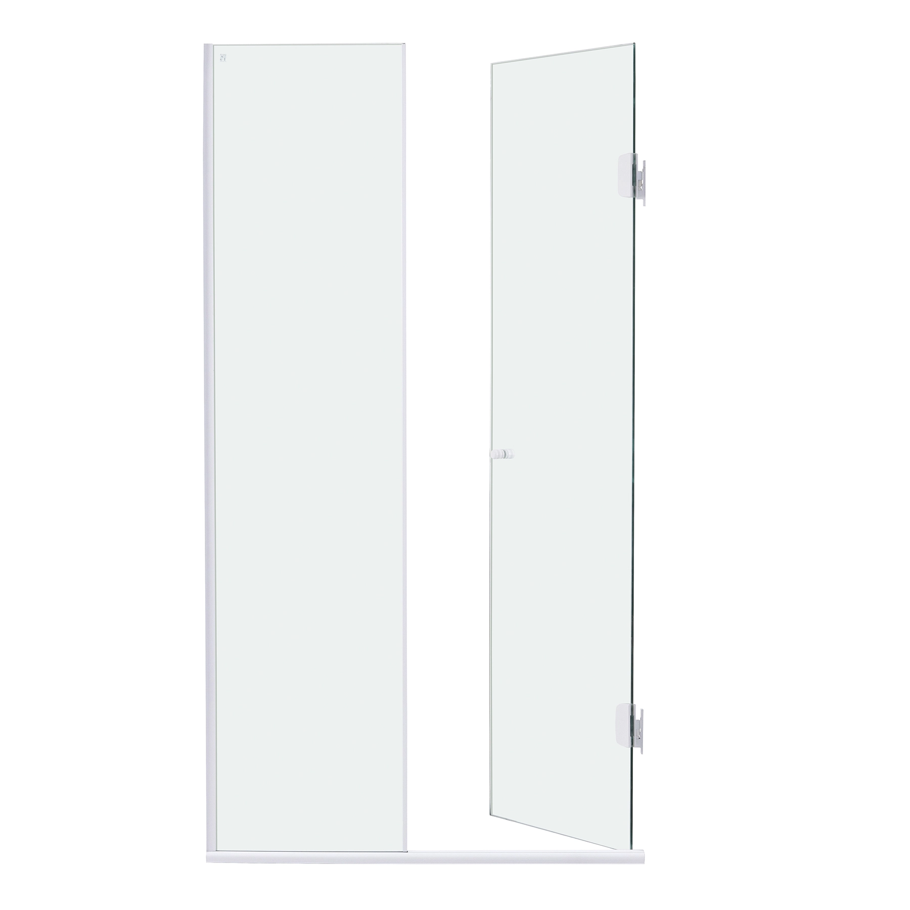 Box para Banheiro 95x185cm Vidro Incolor Frontal de Abrir 2 Folhas Branco Basic Speed Temper