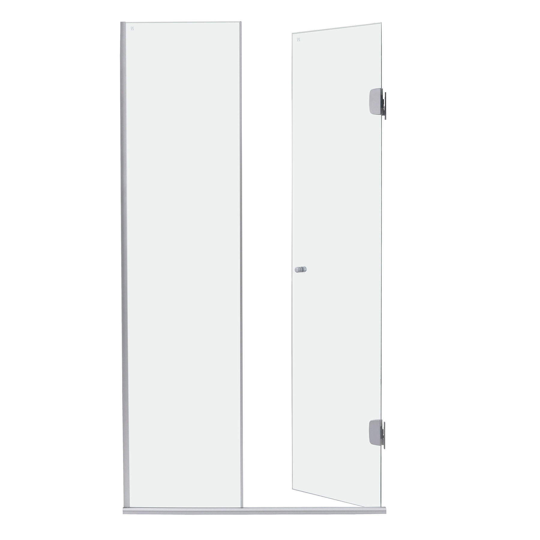 Box para Banheiro 90x185cm Vidro Incolor Frontal de Abrir 2 Folhas Prata Fosco Basic Speed Temper