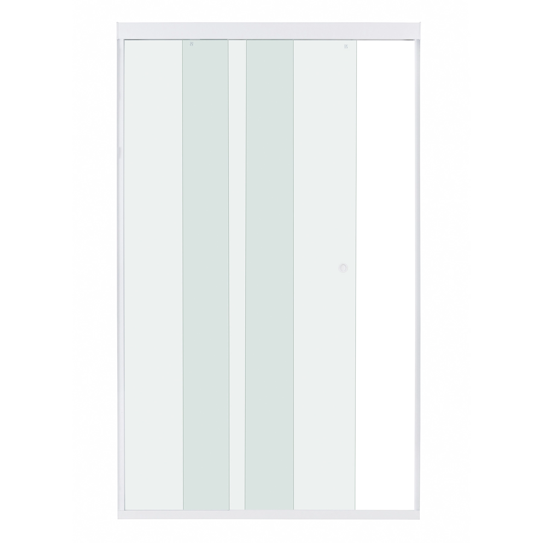 Box para Banheiro 100x200cm Vidro Incolor Frontal de Correr Transfer 3 Folhas Branco Speed Temper