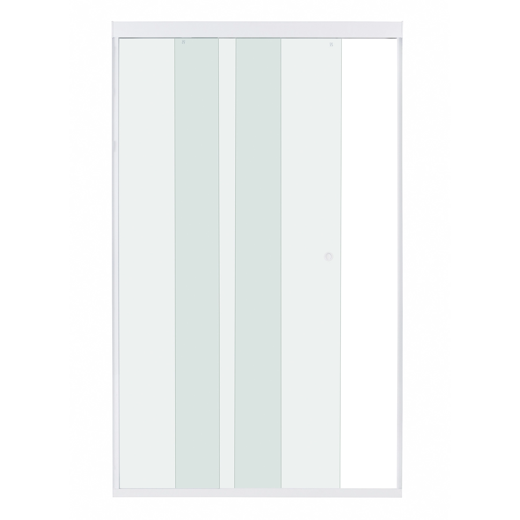 Box para Banheiro 120x200cm Vidro Incolor Frontal de Correr Transfer 3 Folhas Branco Speed Temper