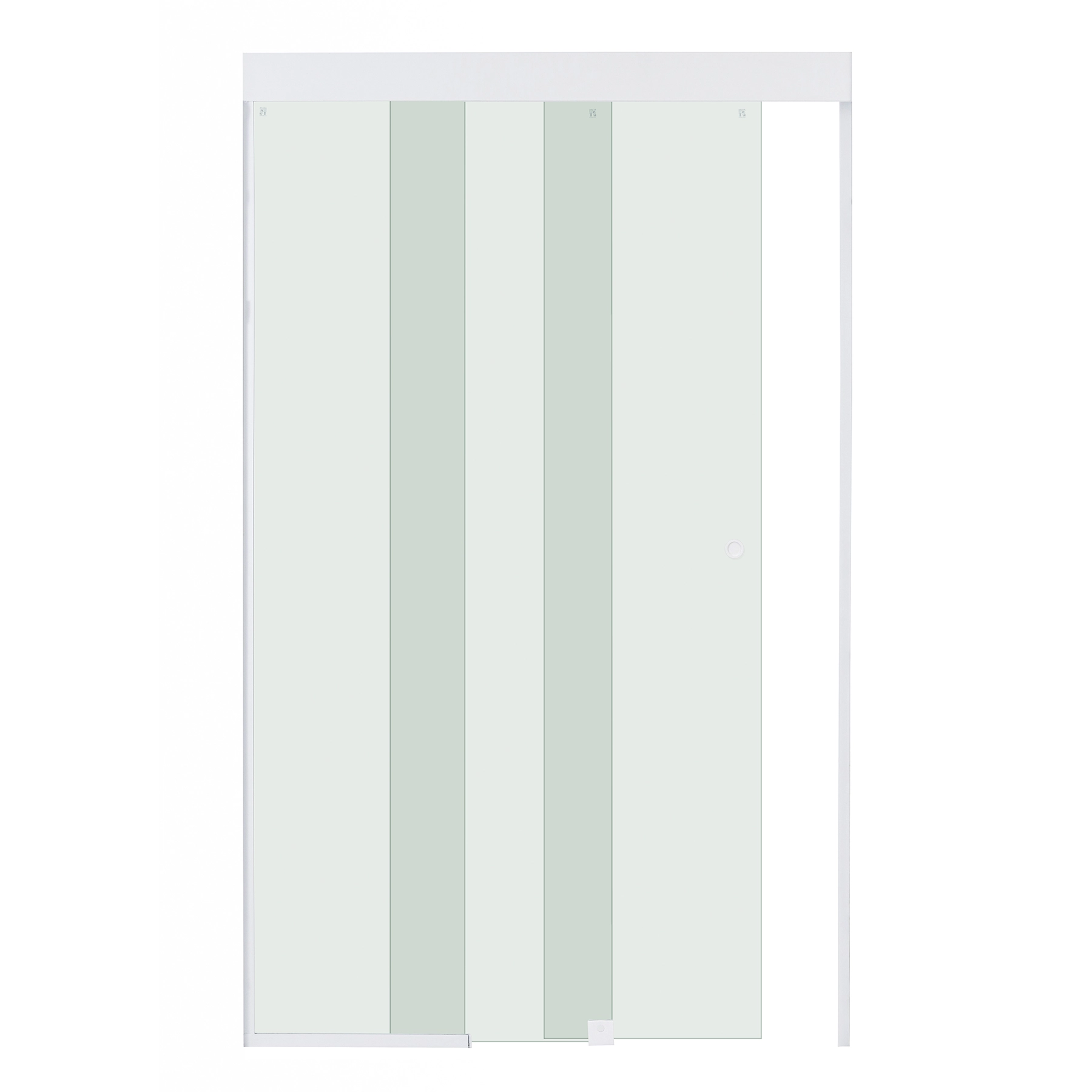 Box para Banheiro 120x200cm Vidro Incolor Frontal de Correr 3 Folhas Branco Versatik Speed Temper