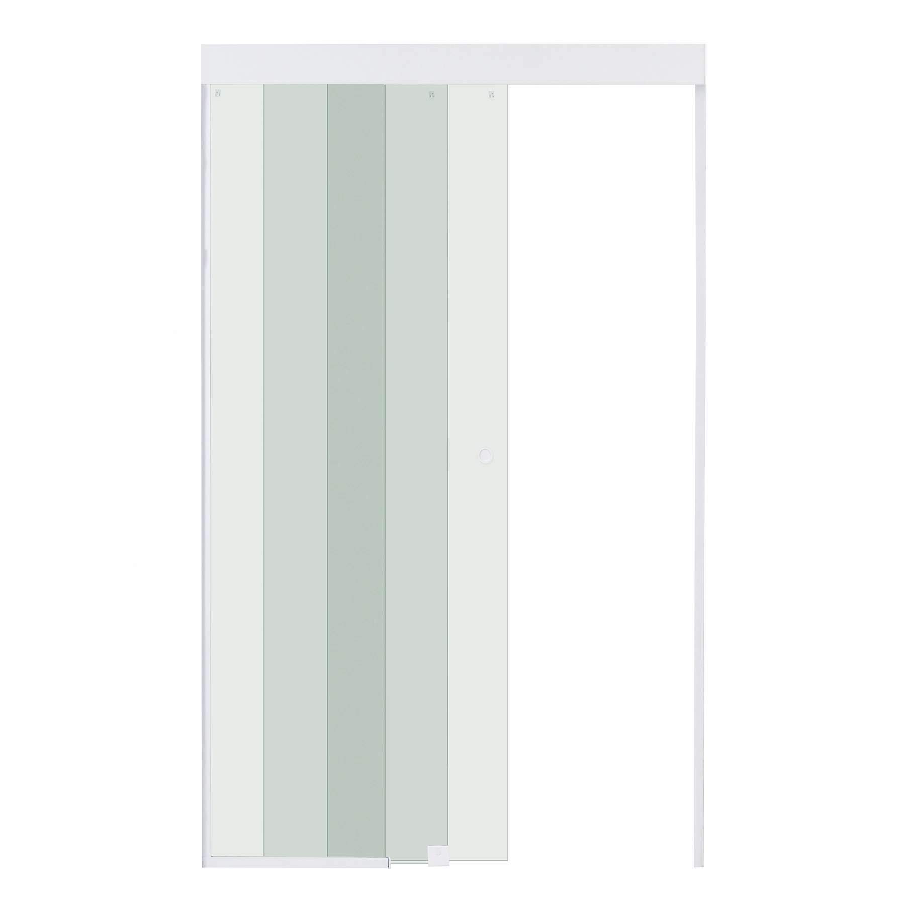 Box para Banheiro 105x200cm Vidro Incolor Frontal de Correr 3 Folhas Branco Versatik Speed Temper