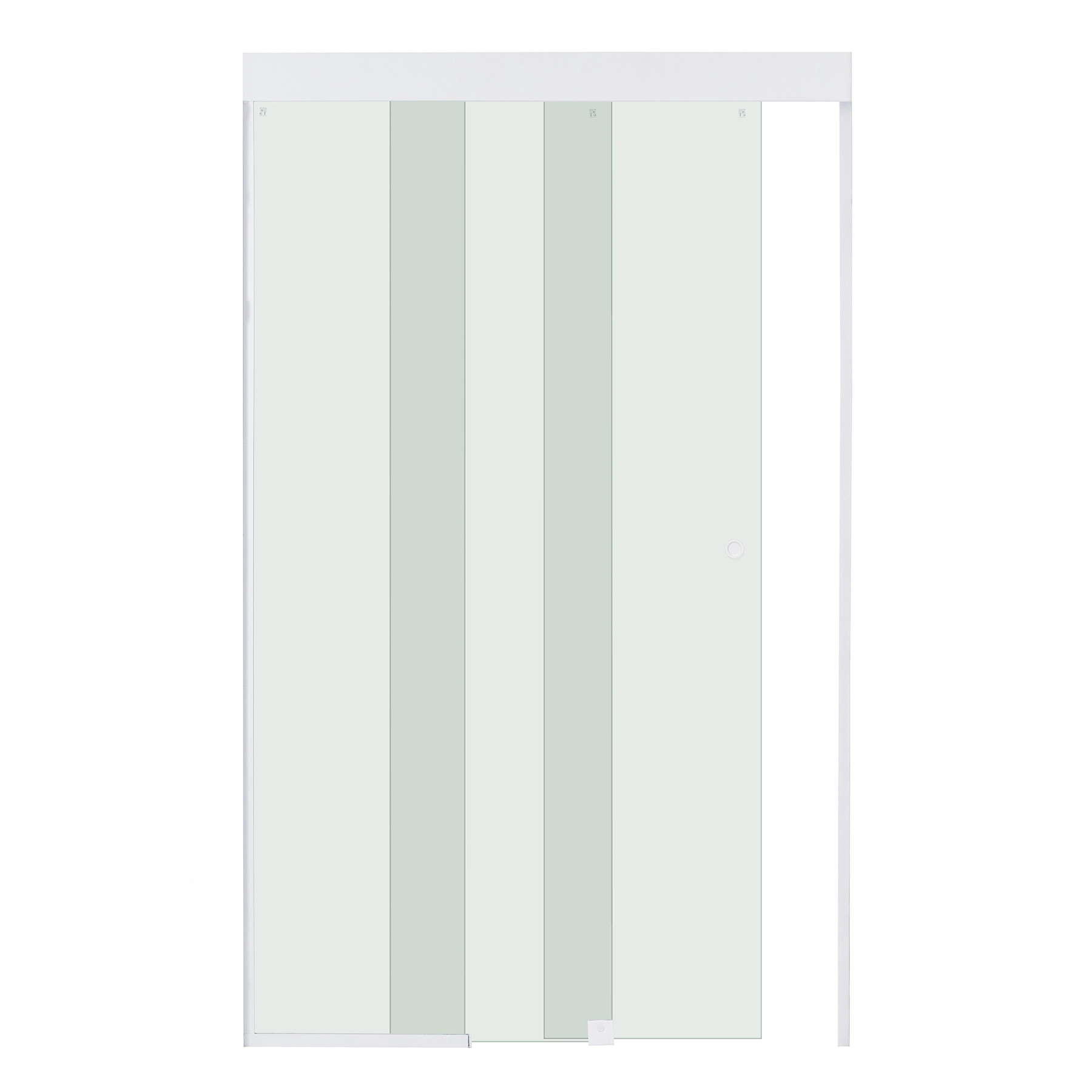 Box para Banheiro 130x200cm Vidro Incolor Frontal de Correr 3 Folhas Branco Versatik Speed Temper