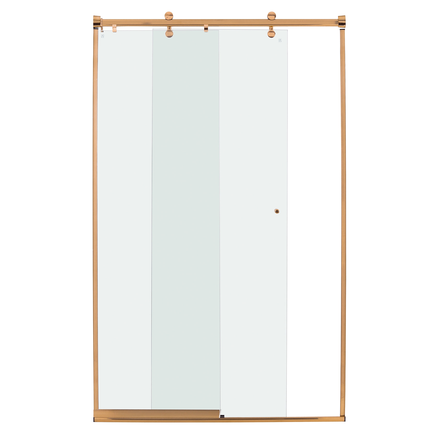 Box para Banheiro 110x190cm Vidro Incolor Frontal de Correr 2 Folhas Rose Gold Elegance Speed Temper