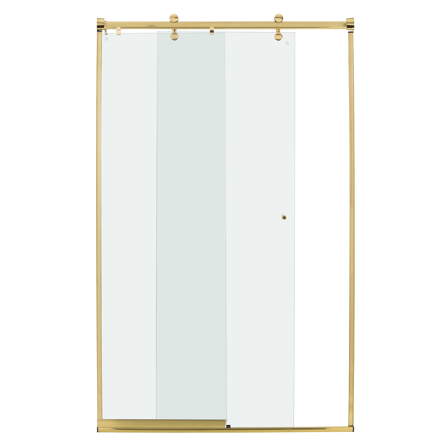 Box para Banheiro 120x190cm Vidro Incolor Frontal de Correr 2 Folhas Dourado Elegance Speed Temper