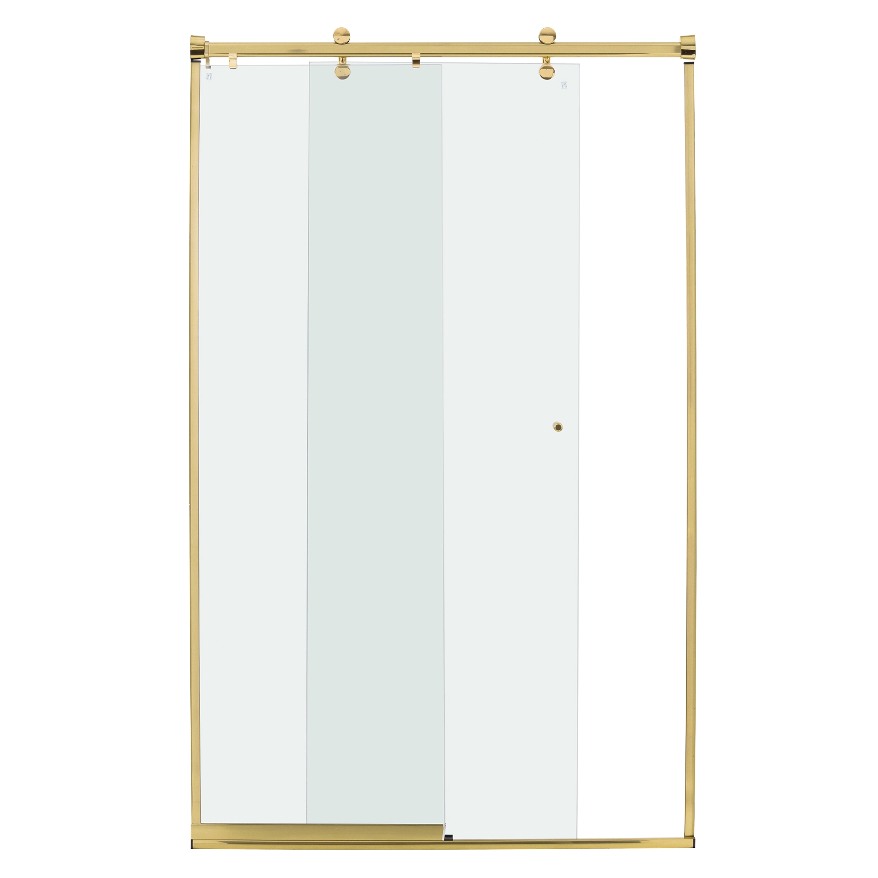 Box para Banheiro 130x190cm Vidro Incolor Frontal de Correr 2 Folhas Dourado Elegance Speed Temper