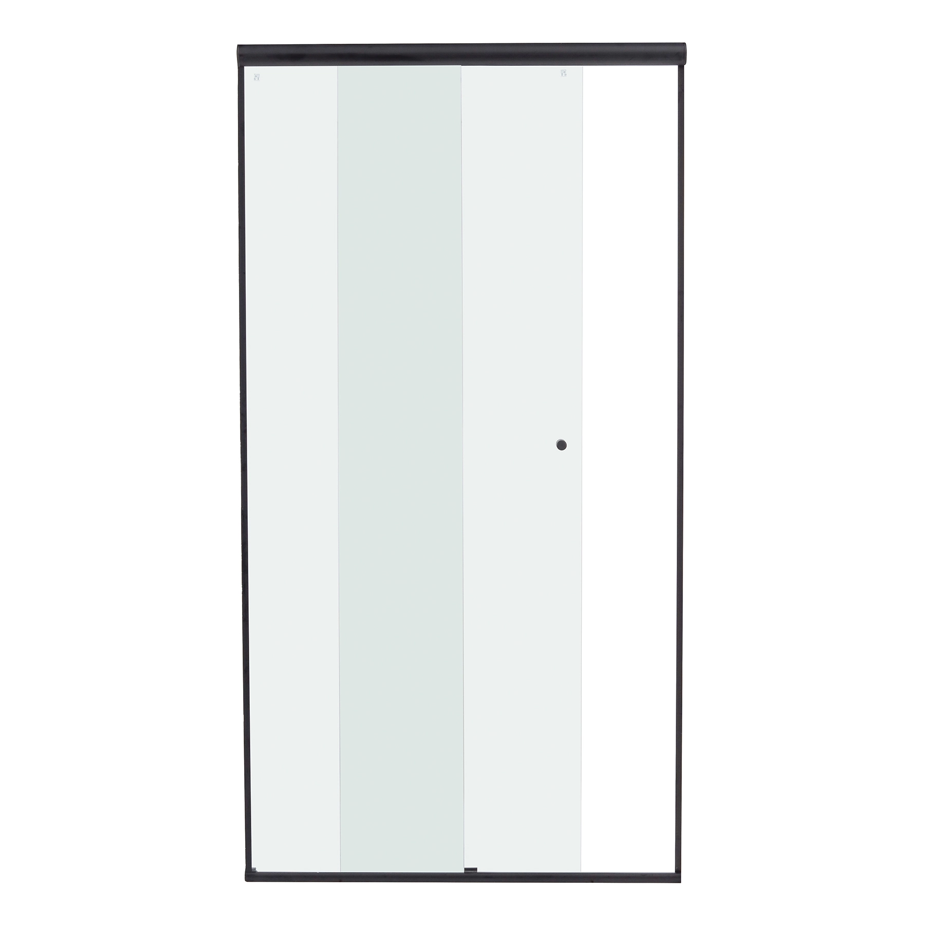 Box para Banheiro 100x190cm Vidro Incolor Frontal de Correr 2 Folhas Preto Simple Speed Temper