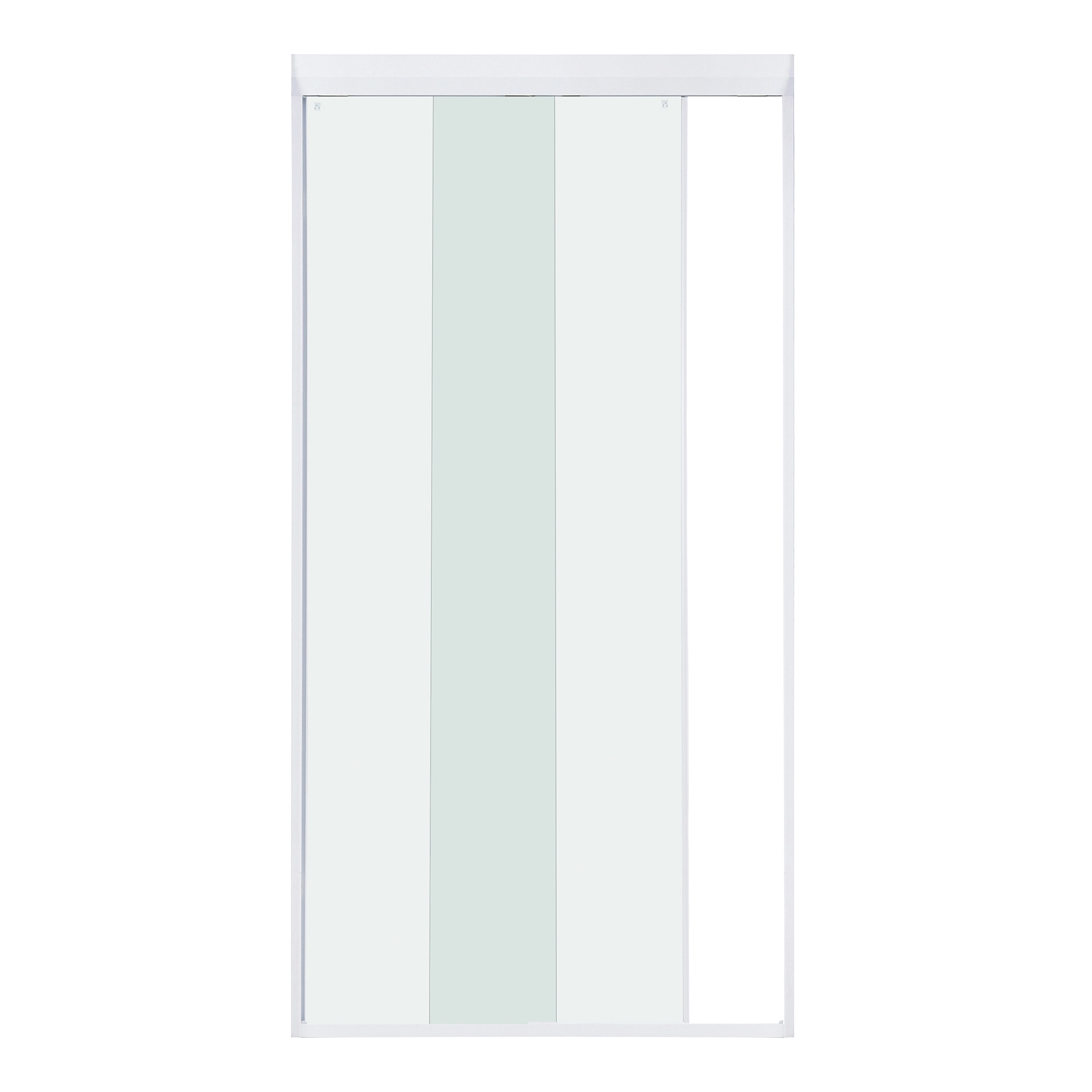 Box para Banheiro 110x200cm Vidro Incolor Frontal de Correr 2 Folhas Branco Duo Safe Speed Temper