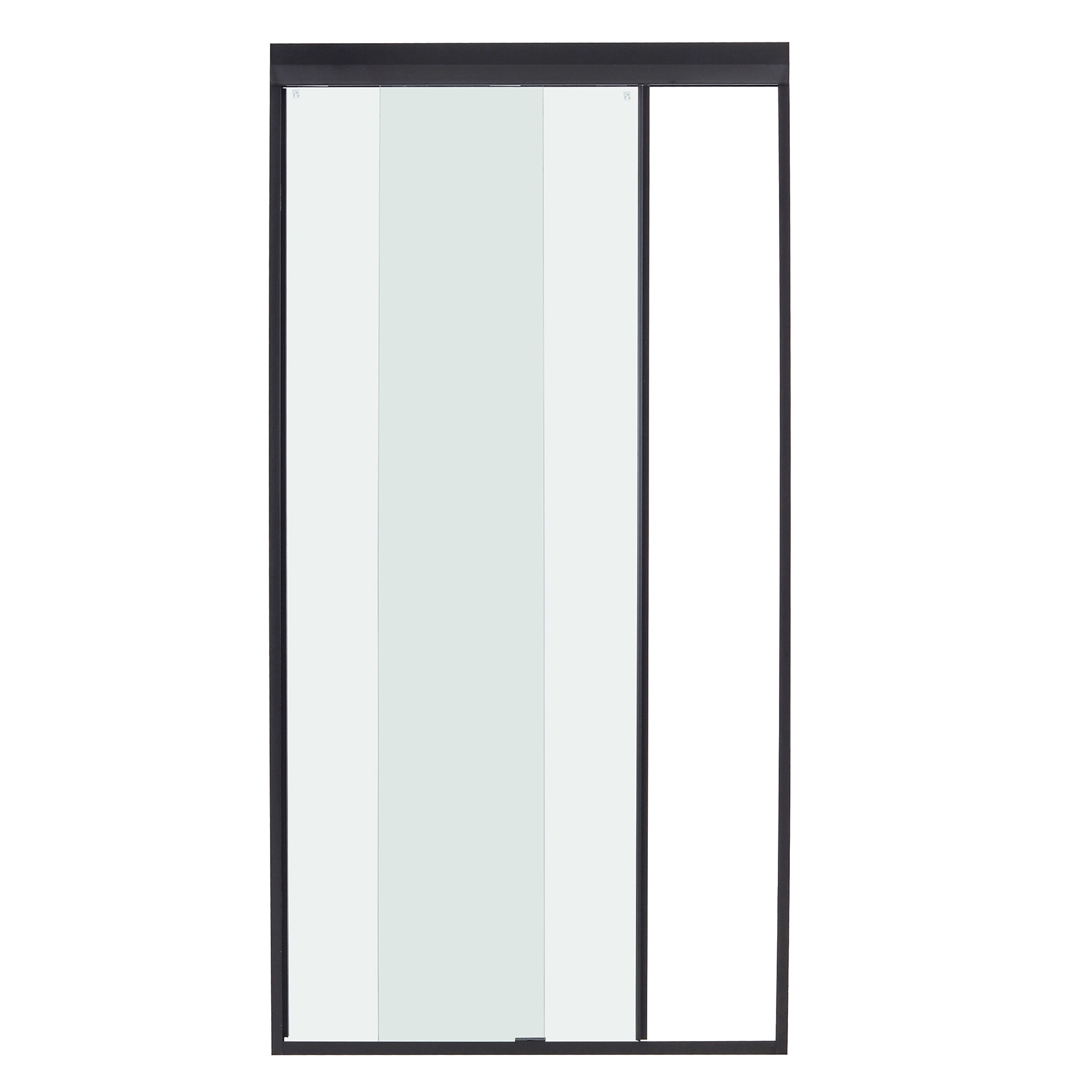 Box para Banheiro 100x200cm Vidro Incolor Frontal de Correr 2 Folhas Preto Duo Safe Speed Temper
