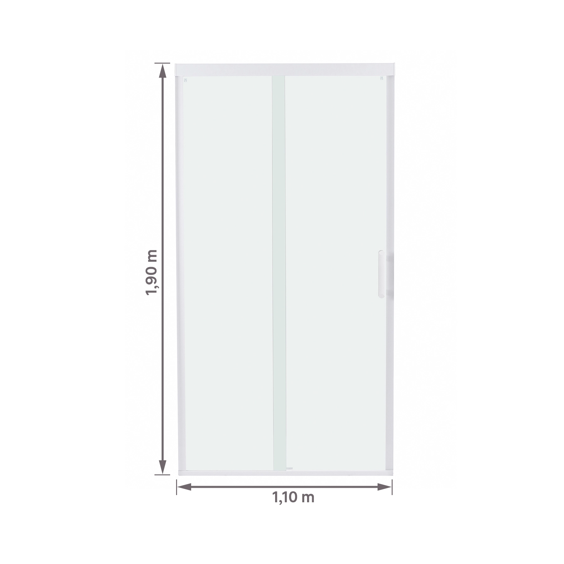 Box para Banheiro 110x190cm Vidro Incolor Frontal de Correr 2 Folhas Branco Remix Sensea