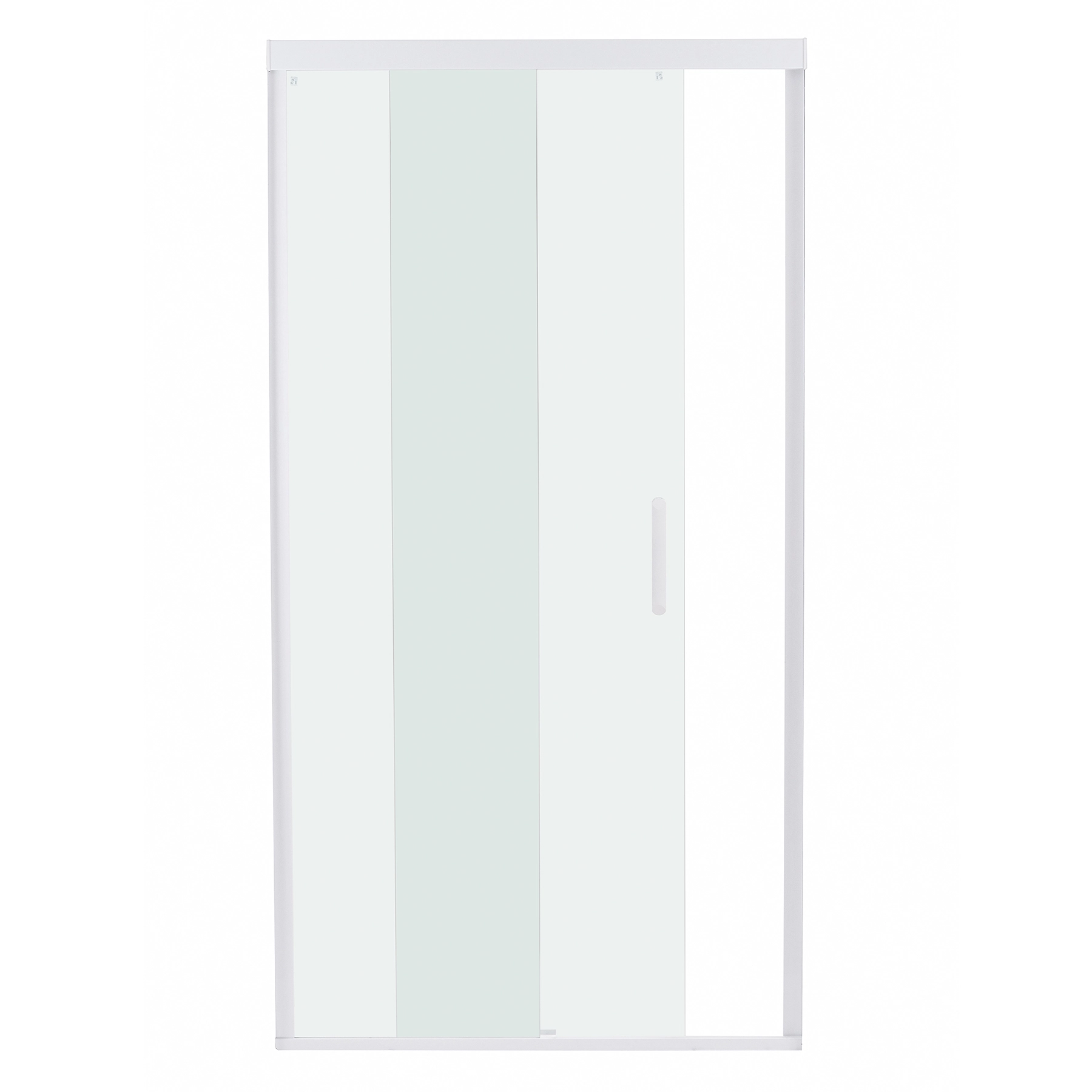 Box para Banheiro 120x190cm Vidro Incolor Frontal de Correr 2 Folhas Branco Remix Sensea