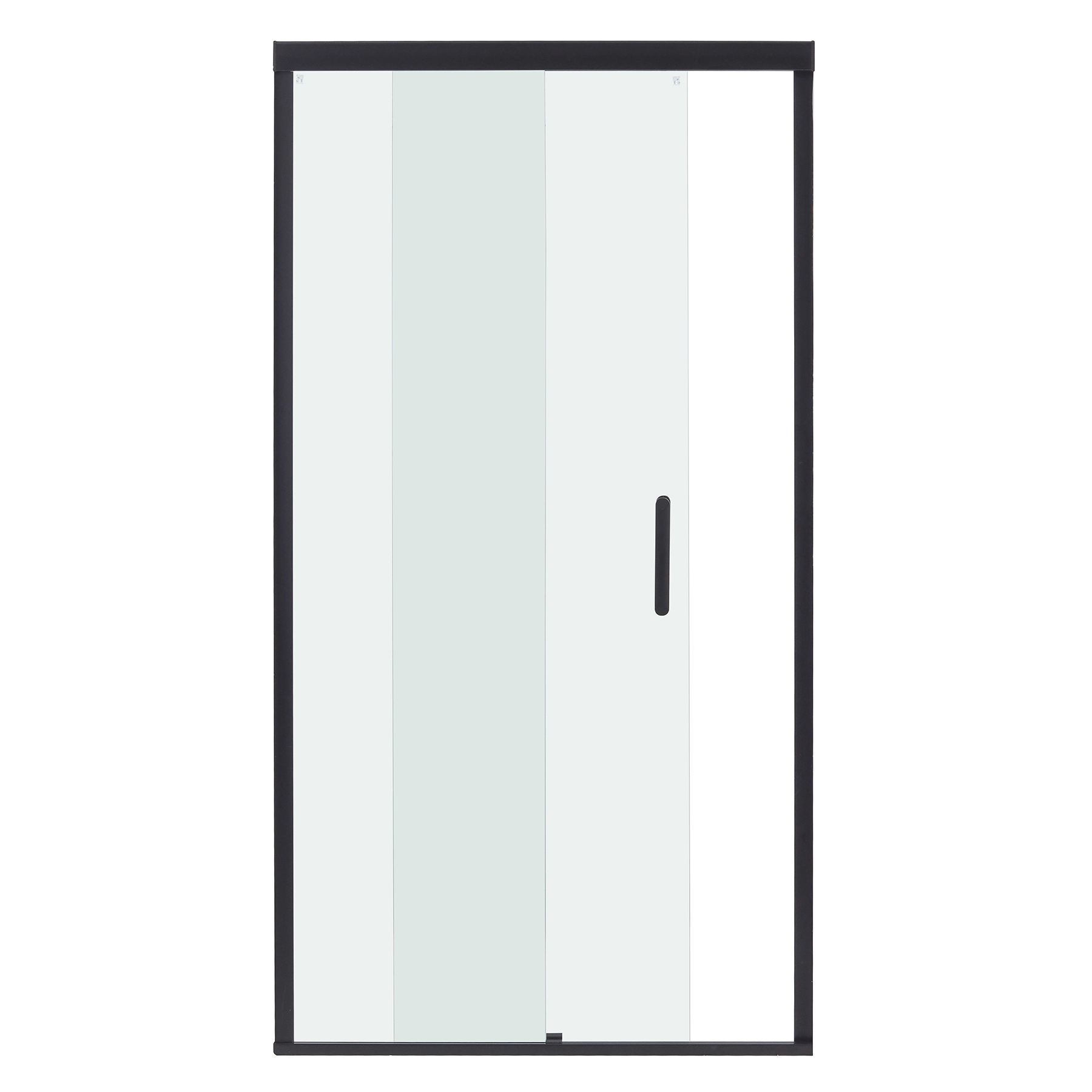 Box para Banheiro 120x190cm Vidro Incolor Frontal de Correr 2 Folhas Preto Remix Sensea