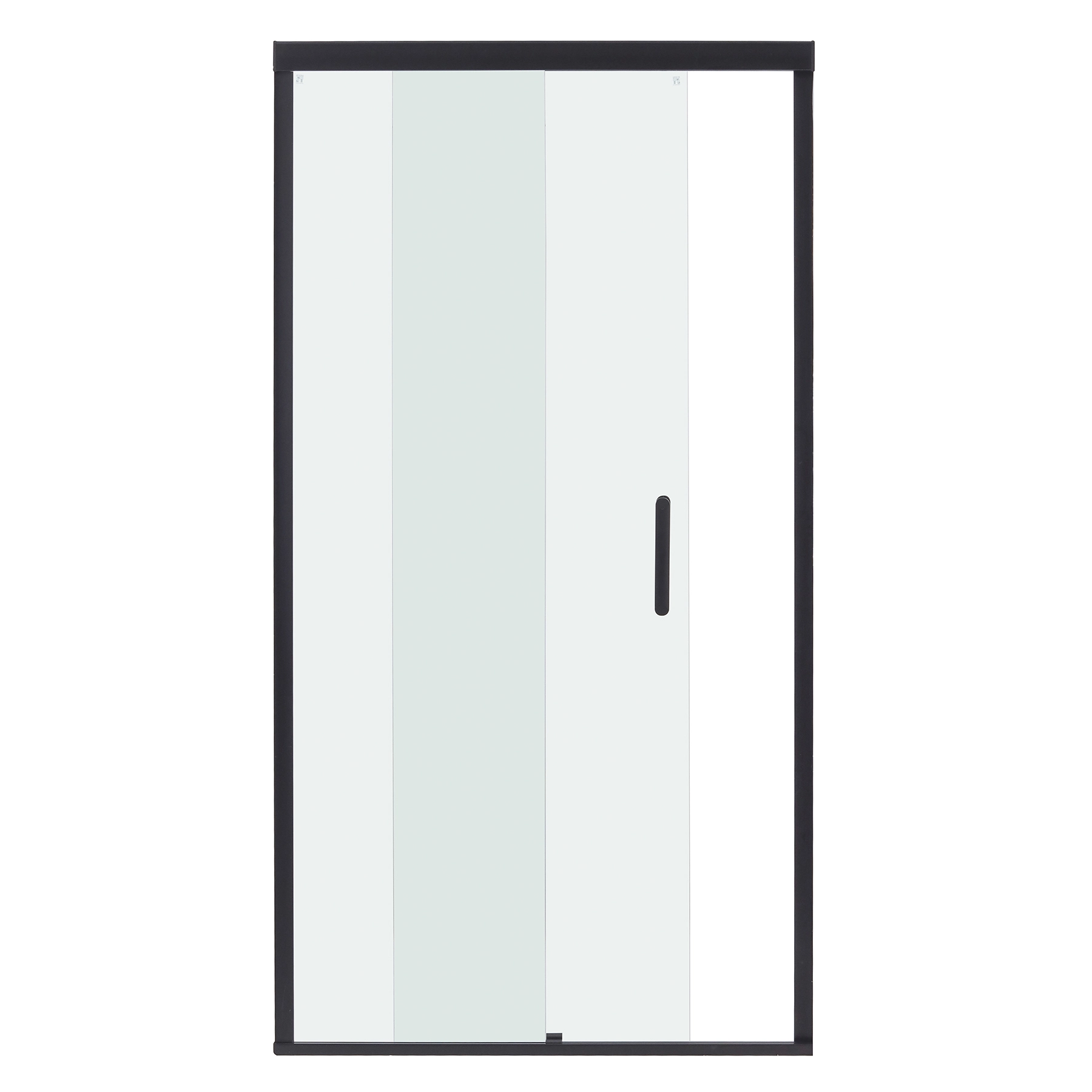 Box para Banheiro 140x190cm Vidro Incolor Frontal de Correr 2 Folhas Preto Remix Sensea