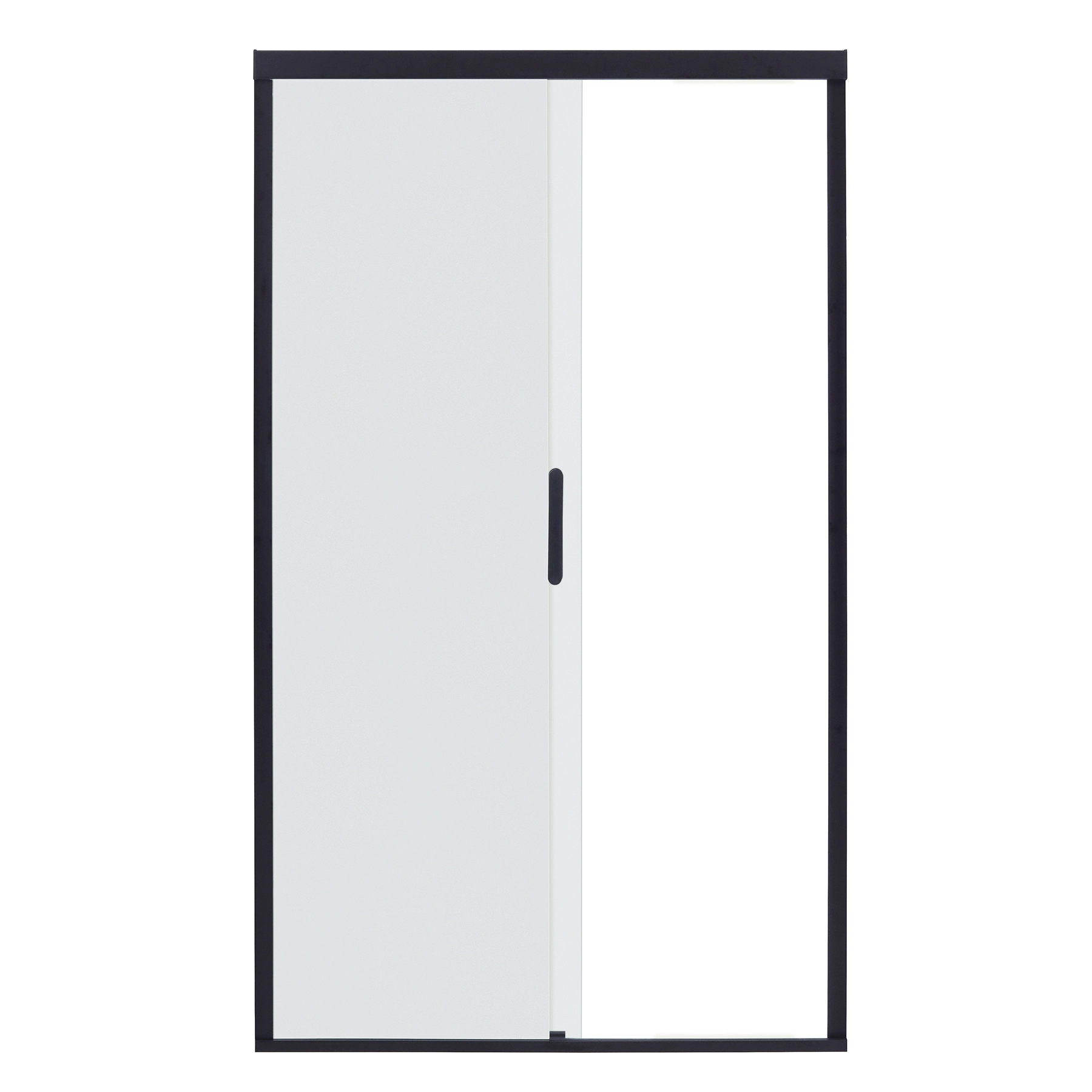 Box para Banheiro 150x190cm Vidro Incolor Frontal de Correr 2 Folhas Preto Remix Sensea