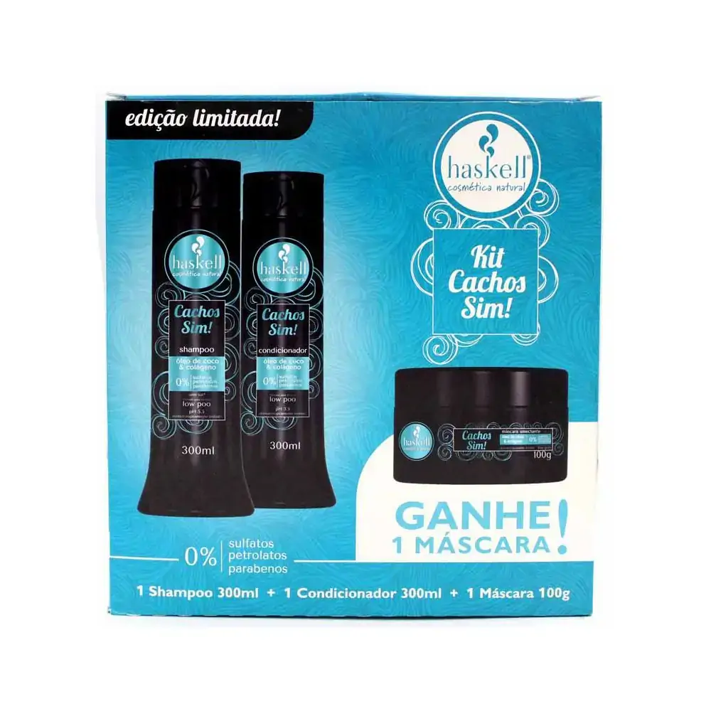 Haskell Cachos Kit Sh Cond 300ml Grt Masc