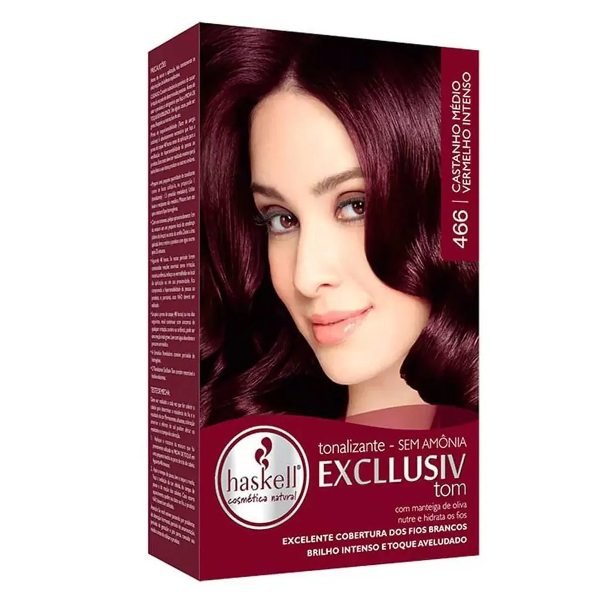 Tonalizante Haskell Castanho Médio Vermelho Intenso - 466