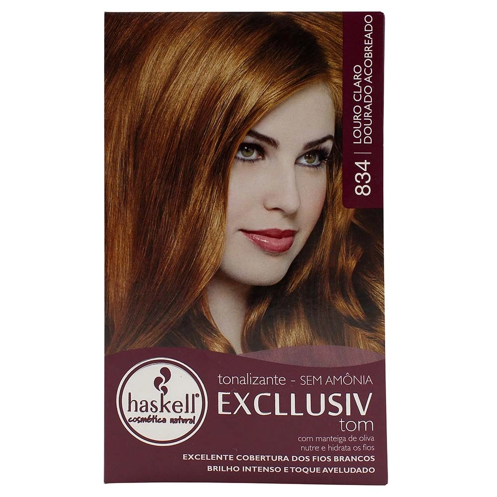 Tonalizante Haskell Excllusiv Color Louro Claro Dourado Acobreado 834