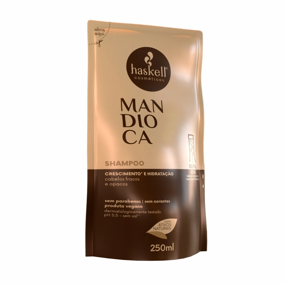 Refil Shampoo 250ml Mandioca Haskell