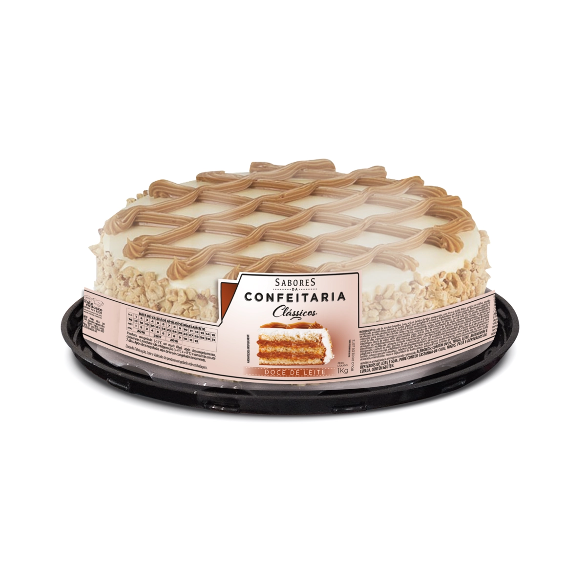 Bolo Congelado Doce De Leite Sabores Da Confeitaria Bandeja 1kg