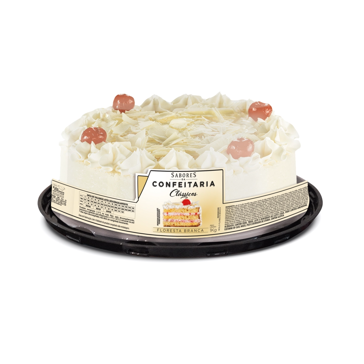 Bolo Congelado Floresta Branca Sabores Da Confeitaria Bandeja 1kg