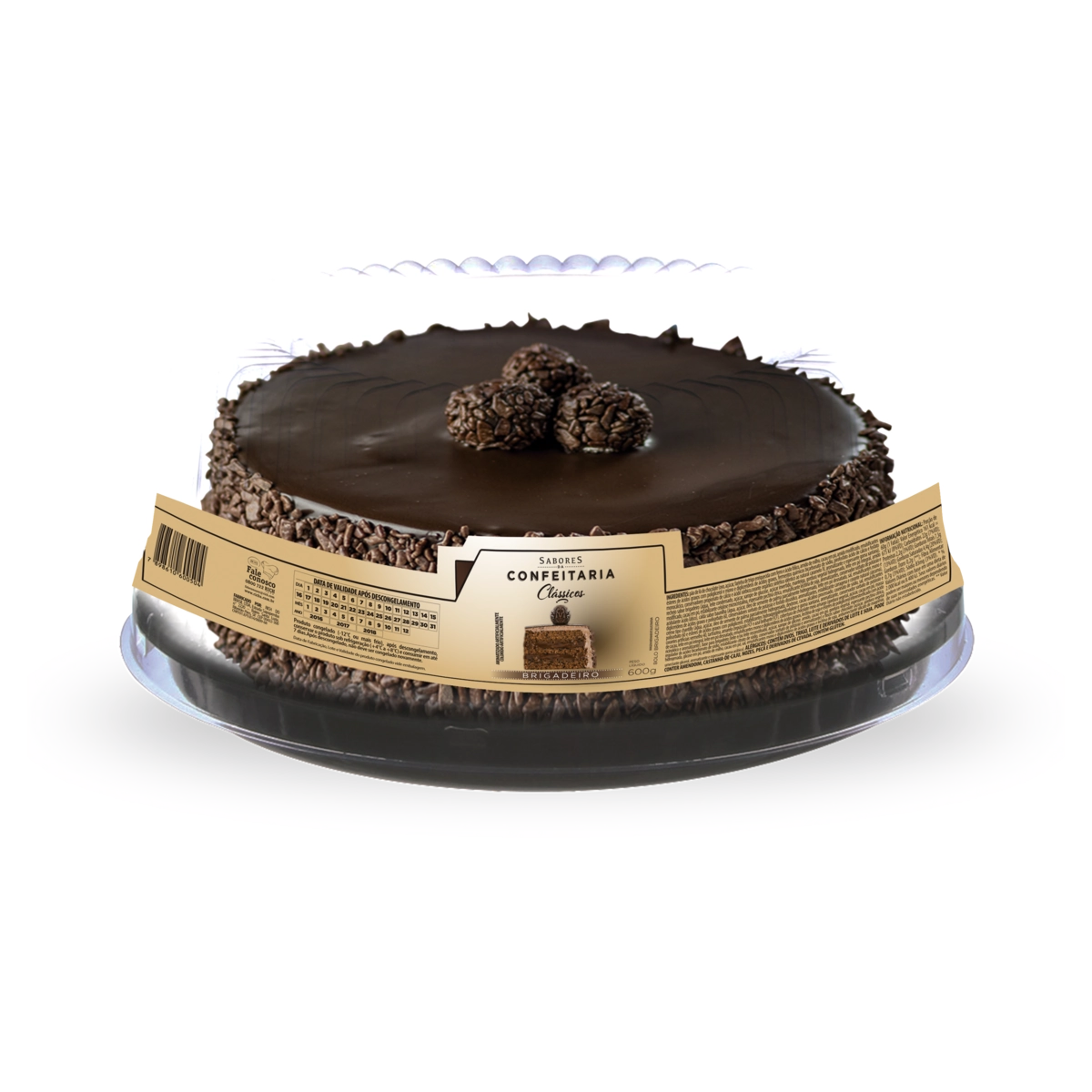 Bolo Congelado Brigadeiro Sabores Da Confeitaria Bandeja 600g