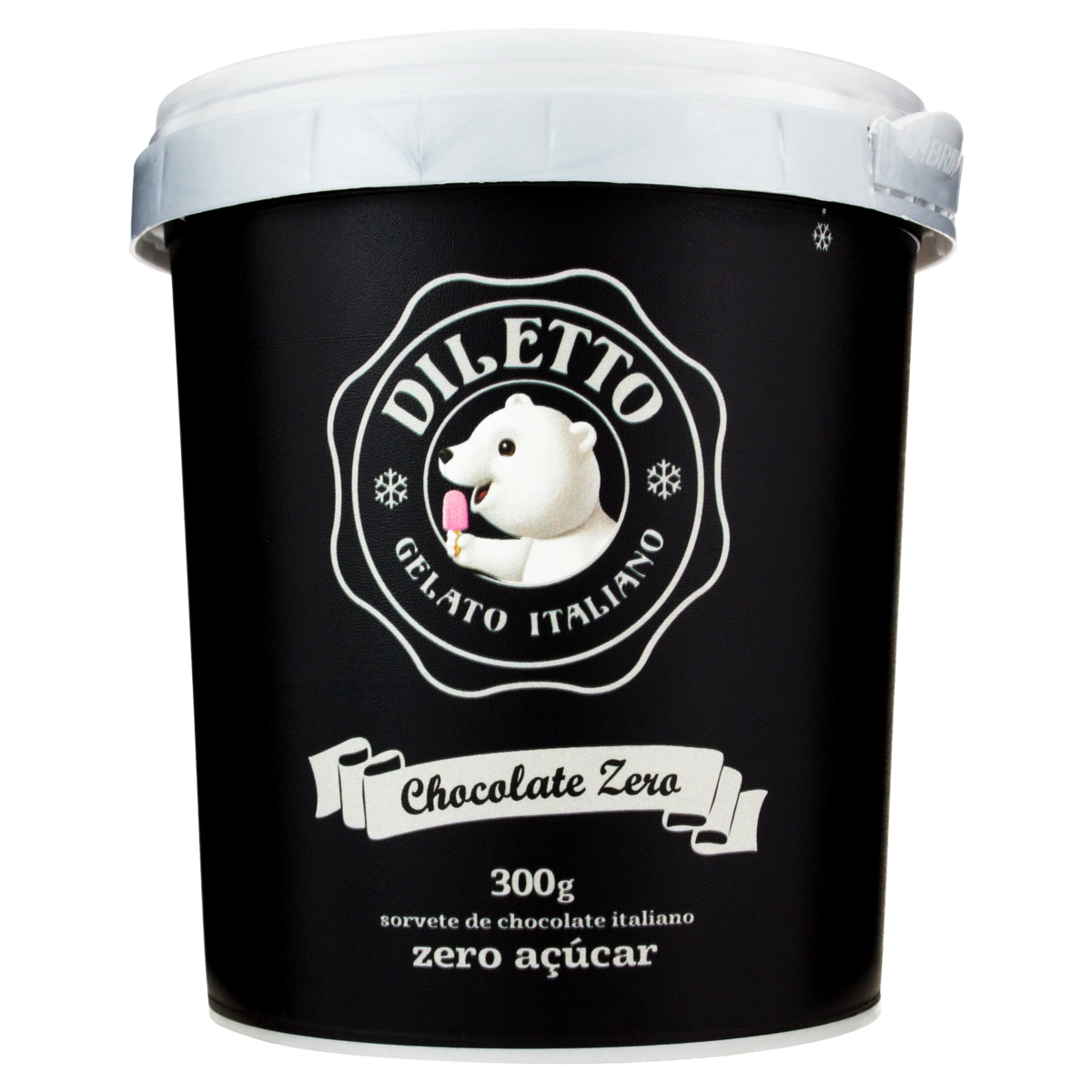 Gelato Italiano Chocolate Zero Açúcar Diletto Pote 500ml