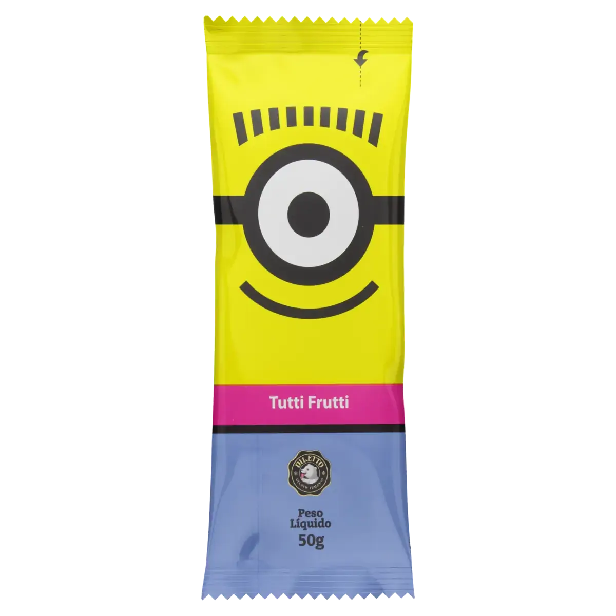 Picolé Tutti Frutti Minions Diletto Pacote 50g