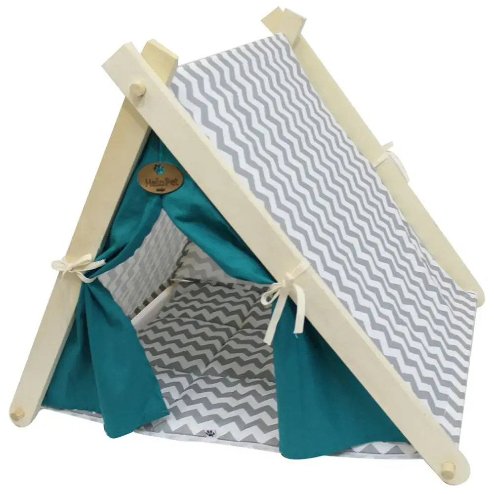 Cabaninha Para Pet Verde E Cinza