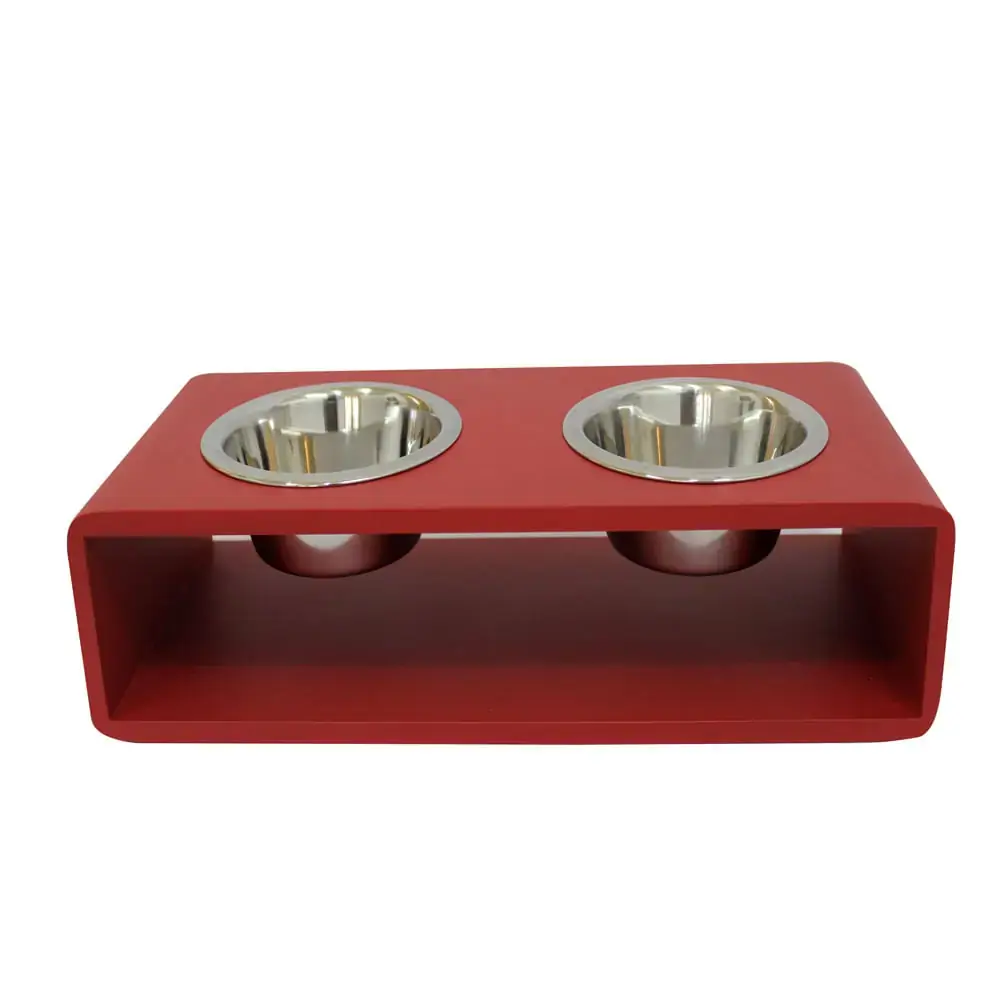 Comedouro Modern Duplo Vermelho M