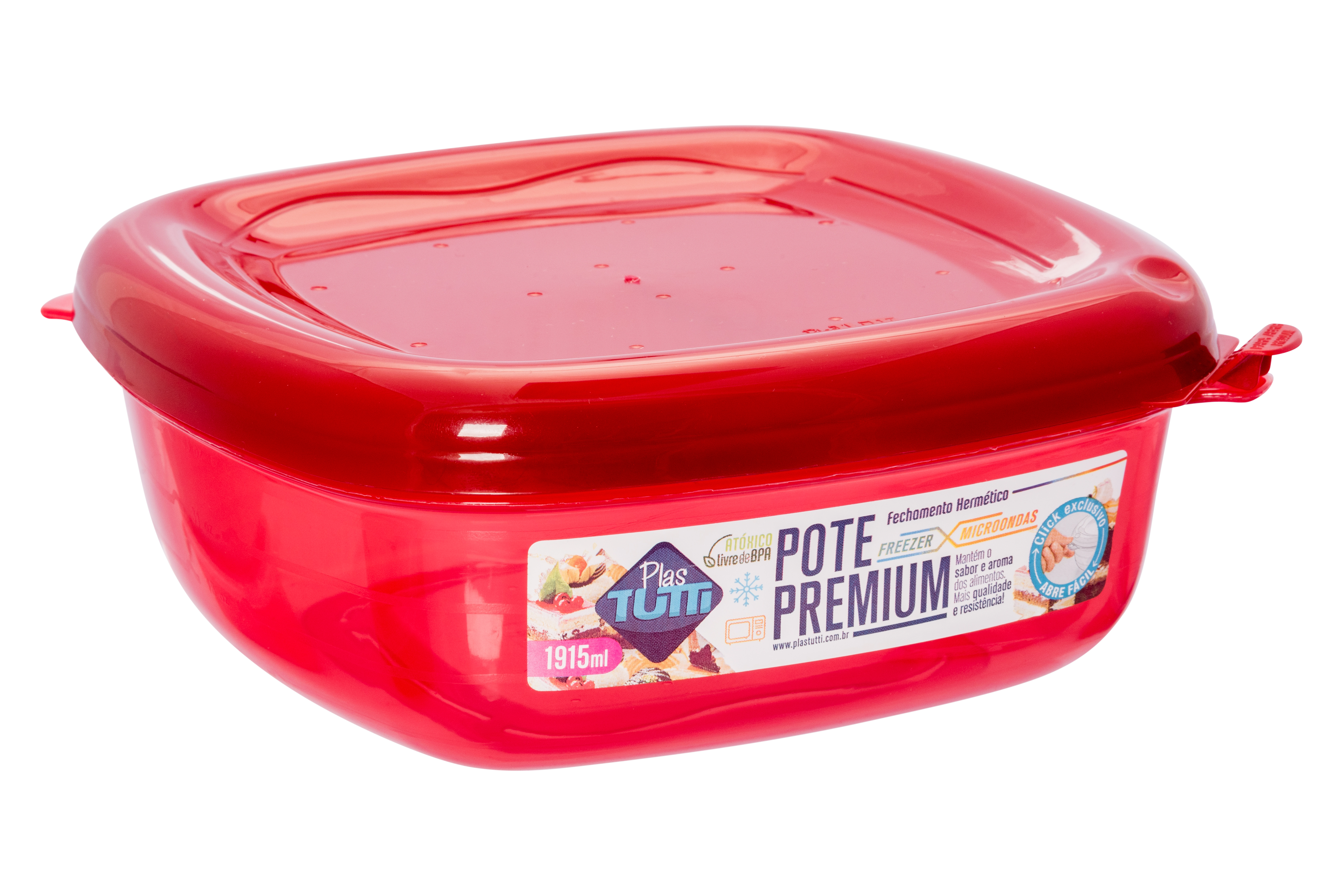Pote Quad. 1915ml Vermelho