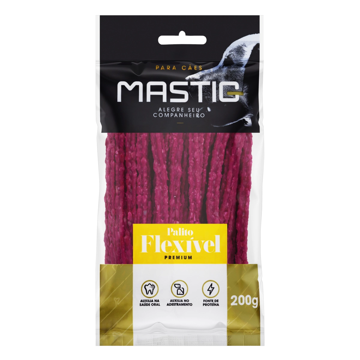 Palito Mastigável Flexível Para Cães Carne Mastig Premium 200g