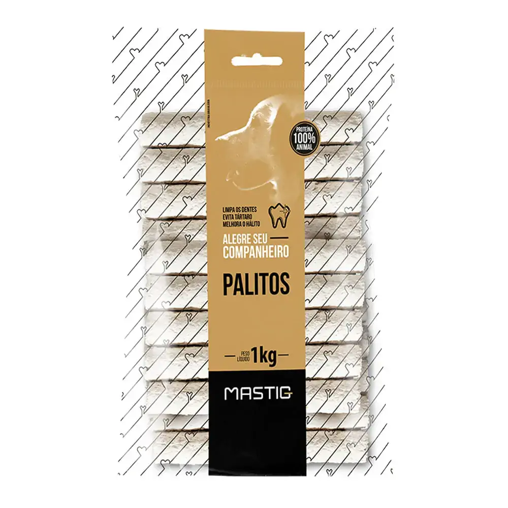 Petisco Palito Mastig Nat 15mm 1kg