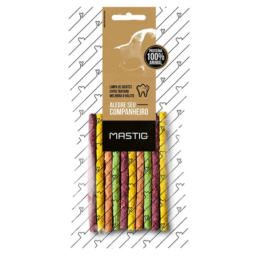 Pet Osso Palito Mastig 8 10un Colorido