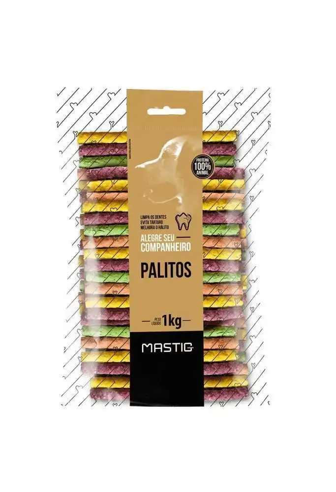 Petisco Mastig Palito Rígido 8 Colorido 1 Kg