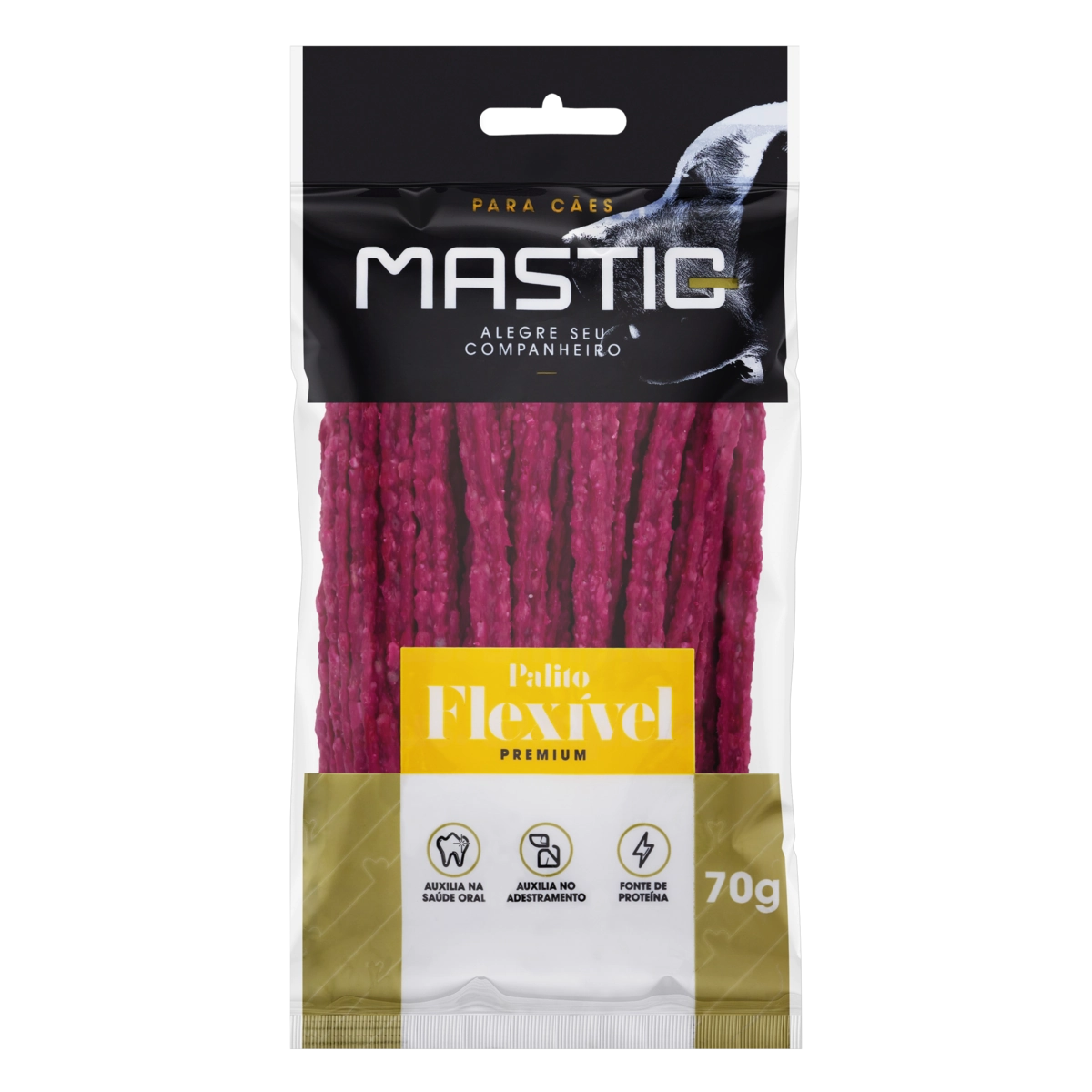 Palito Mastigável Flexível Para Cães Carne Mastig Premium 70g