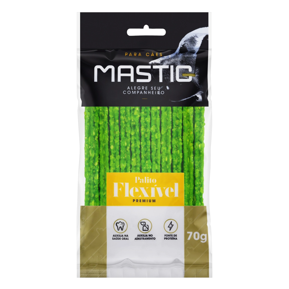 Palito Mastigável Flexível Para Cães Menta Mastig Premium 70g