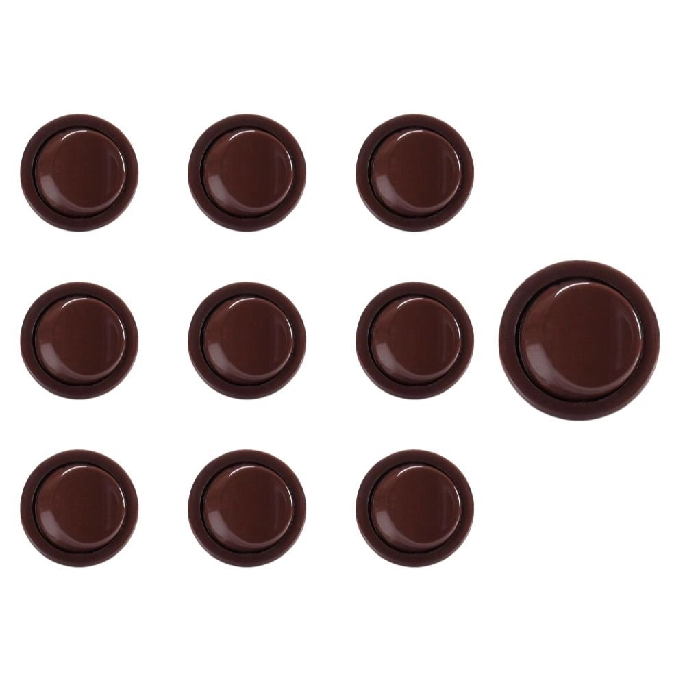 Kit 10 Interruptores Bolinha De Tecla Para Móveis Margirius Moldura M9 Com Cabo Série 16.000 Marrom