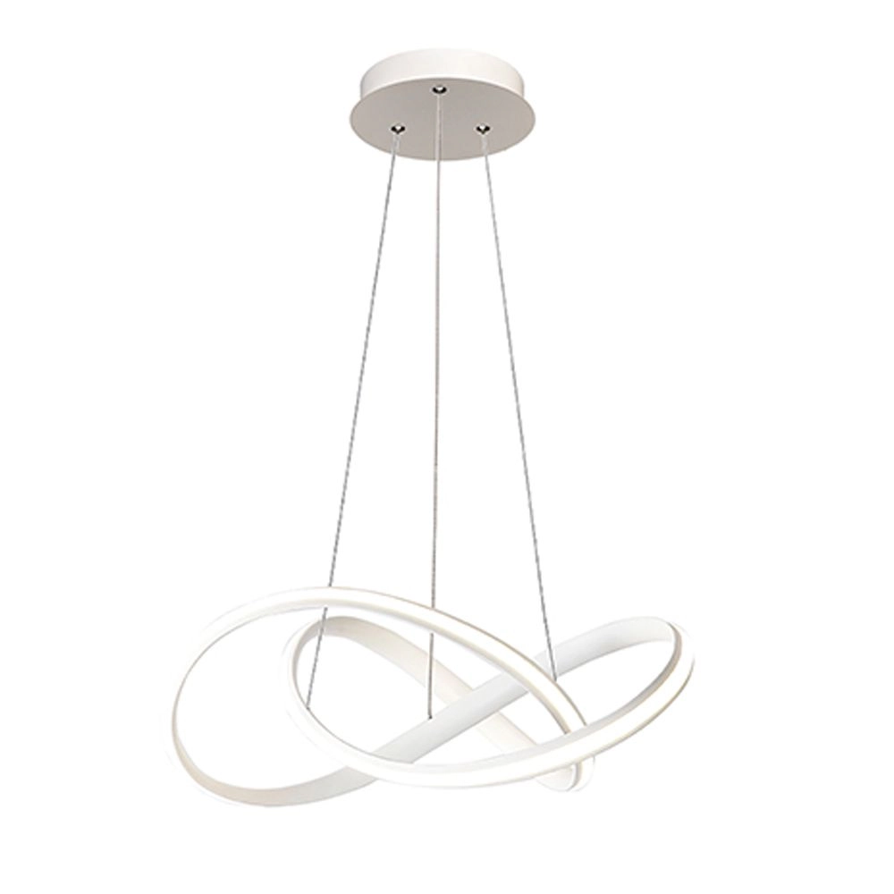 Pendente Moderno Anéis Led 45w 70cm Arcos Alumínio Branco Apus Bl