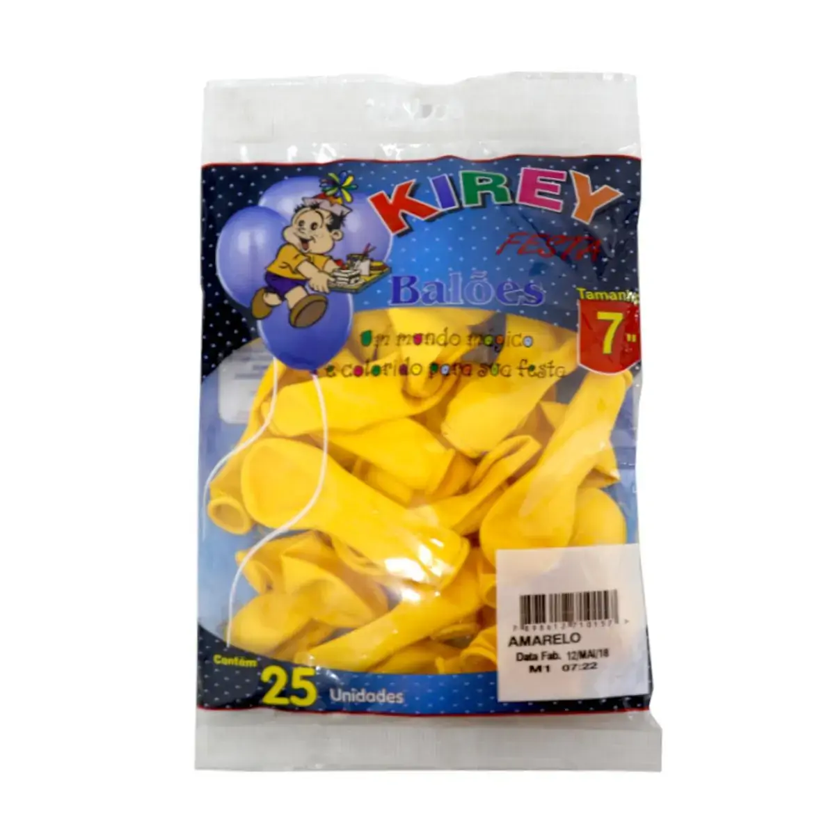 Balao Kirey Redondo N 7 Amarelo C/25