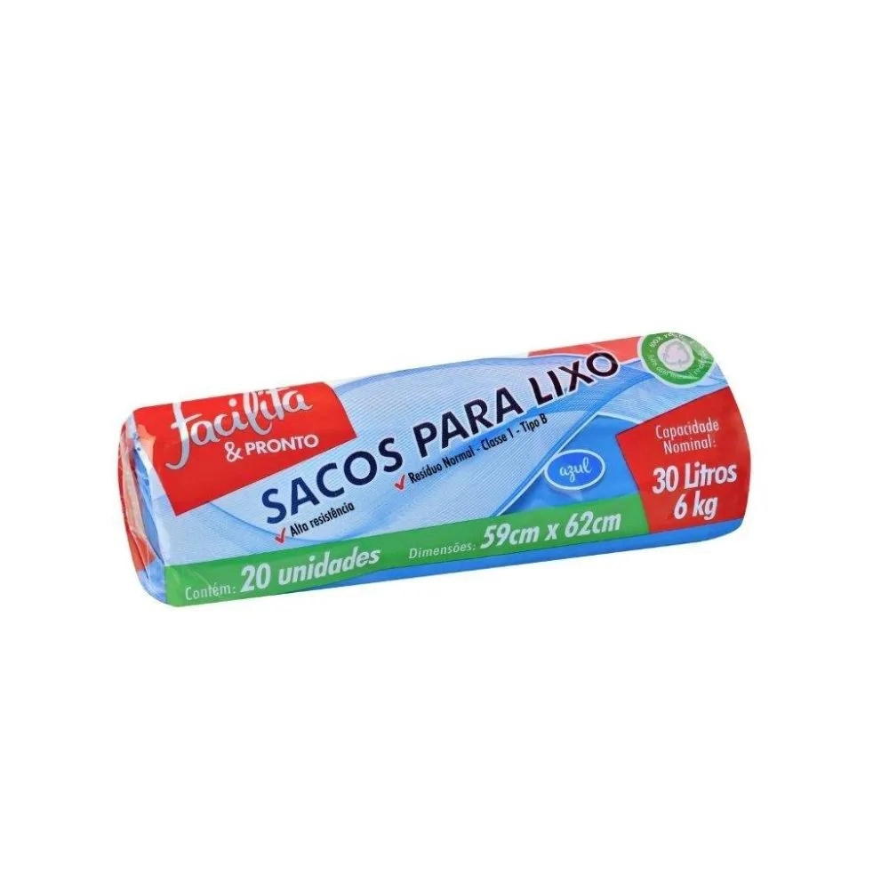 Saco Lixo Alta Resistência Facilita 30lc/20und