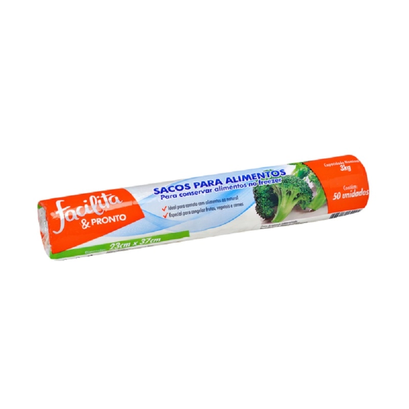 Saco P/alimentos Facilita Pronto 3kg C/50unidade