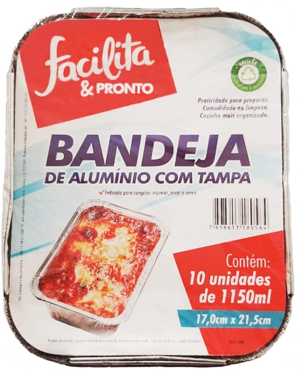 Bandeja Alum Facilita Pronto 1150ml C/10