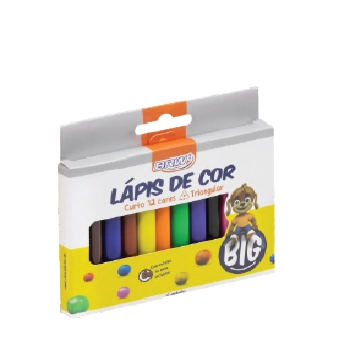 Lapis De Cor Resina Plast. Triangular 12 Cores Brw