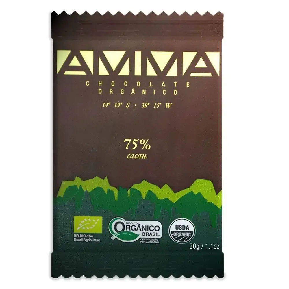 Chocolate Org 75 20g Amma Chocolates Organicos